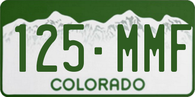 CO license plate 125MMF