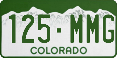 CO license plate 125MMG