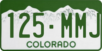 CO license plate 125MMJ