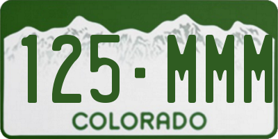 CO license plate 125MMM