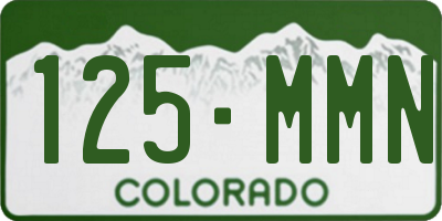 CO license plate 125MMN