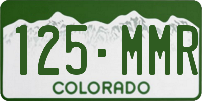 CO license plate 125MMR