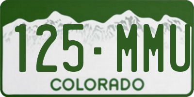 CO license plate 125MMU