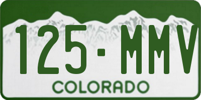 CO license plate 125MMV