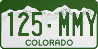 CO license plate 125MMY