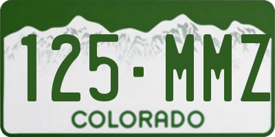 CO license plate 125MMZ