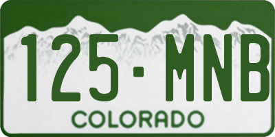 CO license plate 125MNB