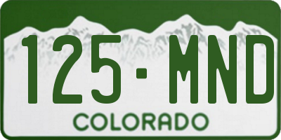 CO license plate 125MND