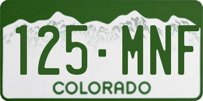 CO license plate 125MNF