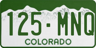 CO license plate 125MNQ