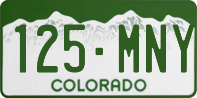 CO license plate 125MNY