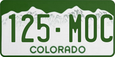 CO license plate 125MOC