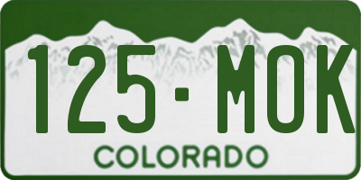 CO license plate 125MOK