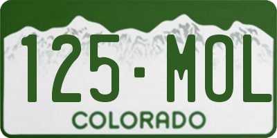 CO license plate 125MOL