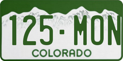 CO license plate 125MON