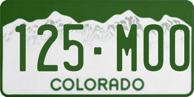 CO license plate 125MOO
