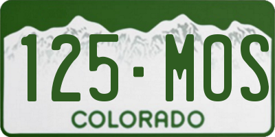CO license plate 125MOS
