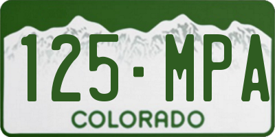 CO license plate 125MPA