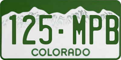CO license plate 125MPB