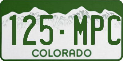 CO license plate 125MPC