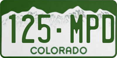 CO license plate 125MPD