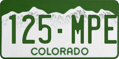 CO license plate 125MPE