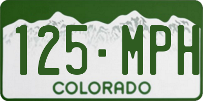 CO license plate 125MPH