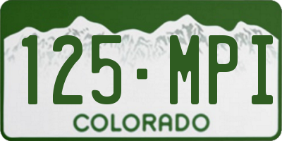CO license plate 125MPI
