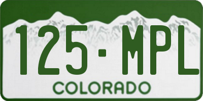 CO license plate 125MPL