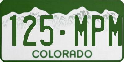 CO license plate 125MPM