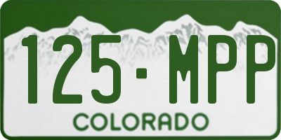 CO license plate 125MPP