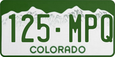 CO license plate 125MPQ