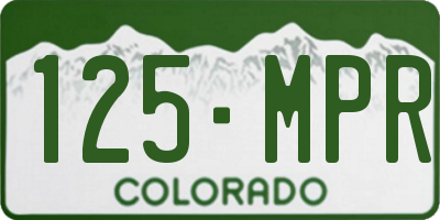 CO license plate 125MPR