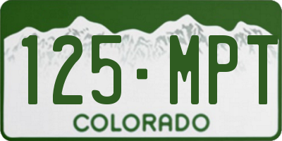 CO license plate 125MPT
