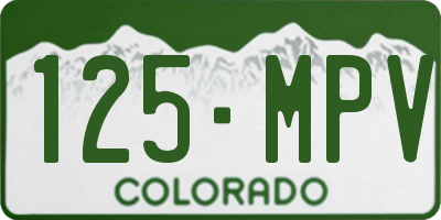 CO license plate 125MPV