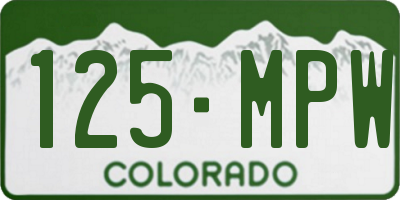 CO license plate 125MPW