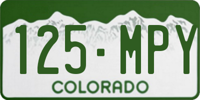 CO license plate 125MPY