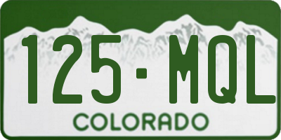 CO license plate 125MQL