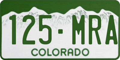 CO license plate 125MRA