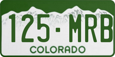 CO license plate 125MRB