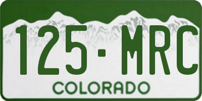 CO license plate 125MRC