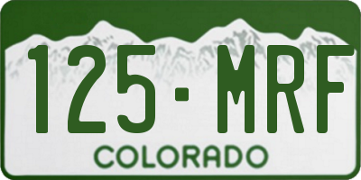 CO license plate 125MRF