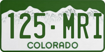 CO license plate 125MRI