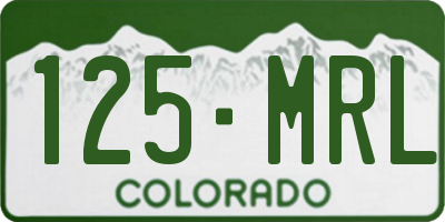 CO license plate 125MRL
