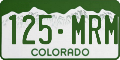 CO license plate 125MRM