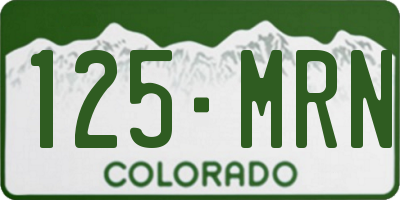 CO license plate 125MRN