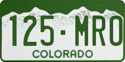 CO license plate 125MRO