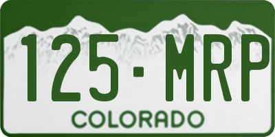 CO license plate 125MRP