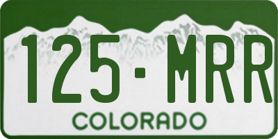CO license plate 125MRR