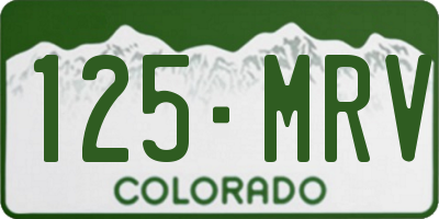CO license plate 125MRV